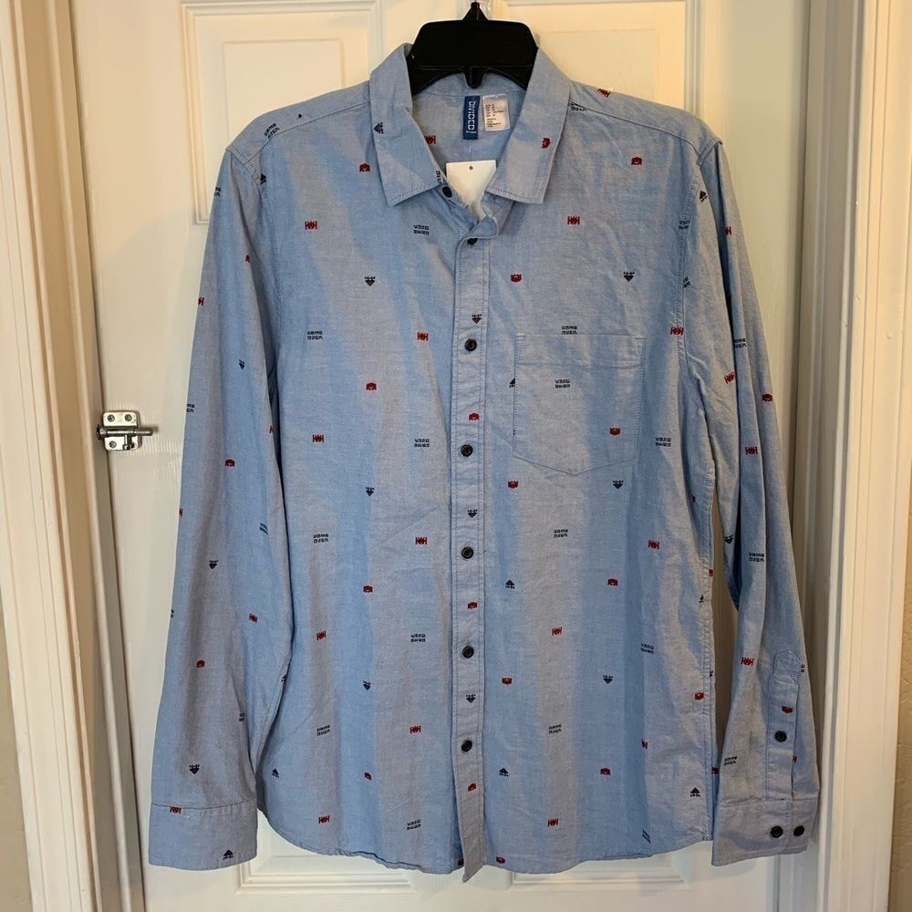 Game Over Button Down Shirt by Divided - Picture 2 of 8